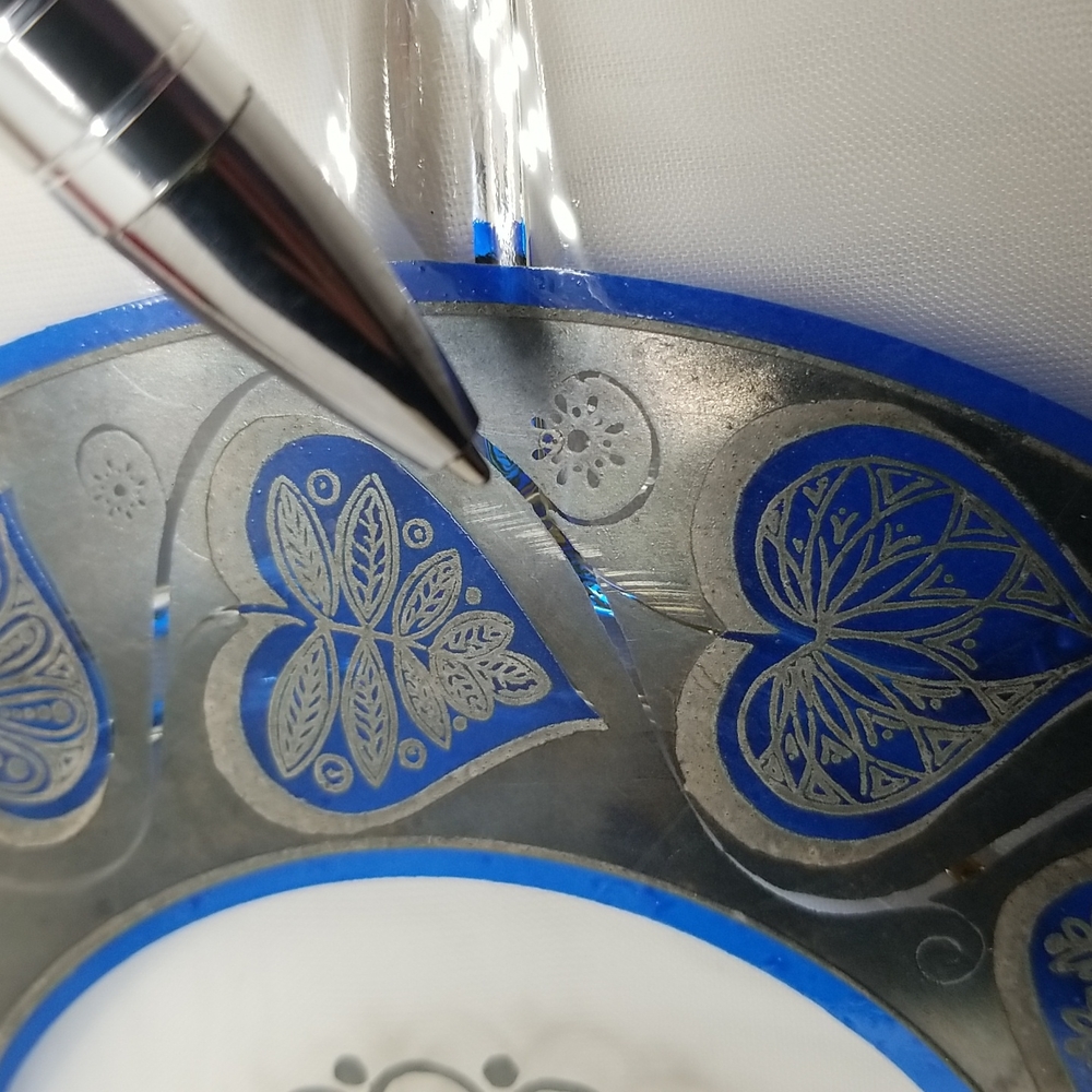 Culver Glass Mid Century Modern Blue Hearts Bar Set - Picture 15 of 16
